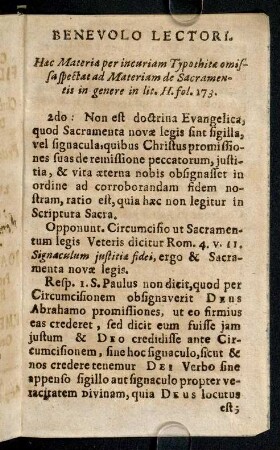 Benevolo Lectori