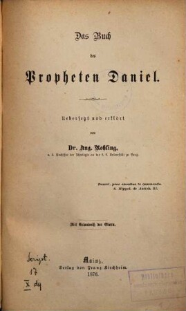 Das Buch des Propheten Daniel