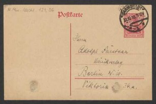 Postkarte an Otto Fürstner : 30.10.1918