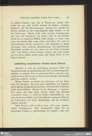 Aufhellung ausgedehnter Partien durch Decken