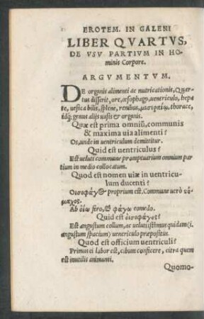 Liber Quartus, De Usu Partium In Hominis Corpore.