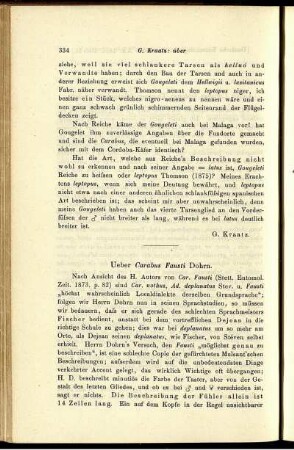 Ueber Carabus Fausti Dohrn