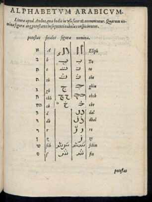 Alphabetum Arabicum.