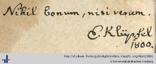 [Provenienz]: Klüpfel, Engelbert
