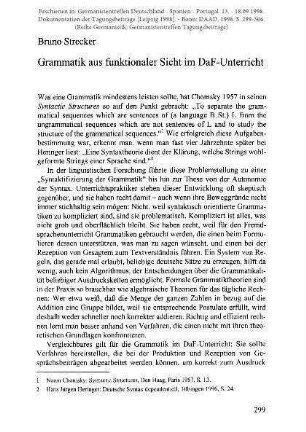 Grammatik aus funktionaler Sicht im DaF-Unterricht