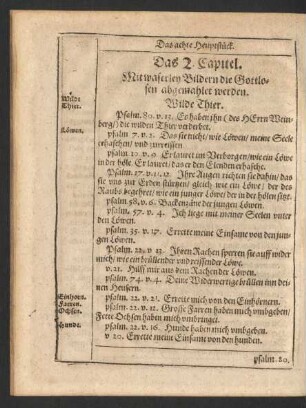 Das 2. Capitel. Mit waserley Bildern die Gottlosen abgemahlet werden.