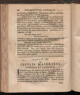 Caput XI. De Insulis Maioribus Corsica Et Sardinia