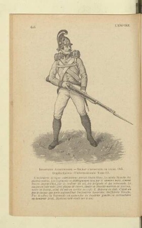 Infanterie Autrichienne. - Soldat d'infanterie de ligne. 1805. D'après Knötel : Uniformenkunde. Tome III