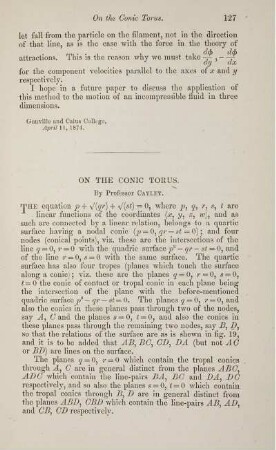 On the conic torus.