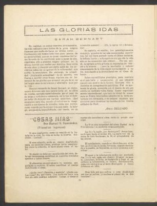 Las glorias idas : Sarah Bernart