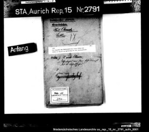Die Gesuche des Bäckergesellen Isaac Simon von Elkan in Aurich um Befreiung von der Wanderpflicht