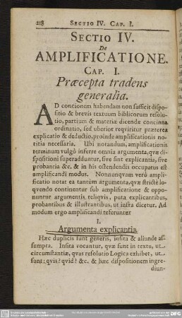 Sectio IV. De Amplificatione