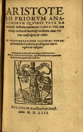 Aristotelis Priorum analyticorum (quibus tota ratiocinandi doctrina continetur) libri duo