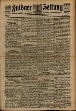 Erste Ausgabe vom Freitag, den 10. April 1908.