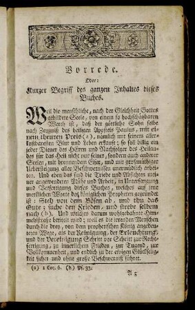 Vorrede. Oder: Kurzer Begriff des ganzen Inhaltes dieses Buches.