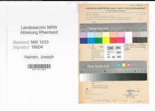 Entnazifizierung Joseph Heinen , geb. ()