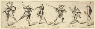 Verschiedene Figuren nach Callot aus der Radierfolge Balli di Sfessania, Blatt 7