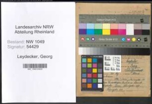 Entnazifizierung Georg Leydecker , geb. 05.11.1891 (Schlosser)