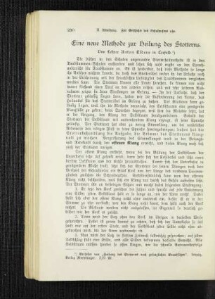¬Eine¬ neue Methode zur Heilung des Stotterns