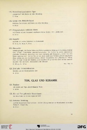 Ton, Glas und Keramik (Nr. 121-126)