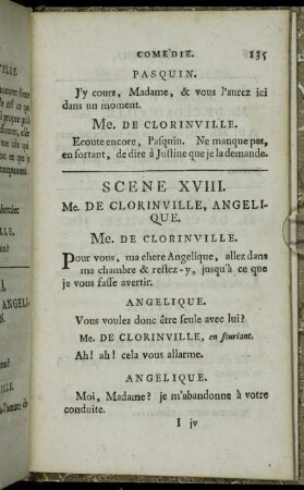 Scene XVIII. Me. De Clorinville, Angelique