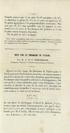 Note sur le théorème de taylor.