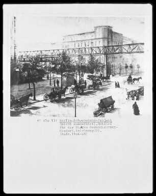 Berlin, Schwebebahn-Projekt (nicht ausgeführt), Entwurf für die Strecke Gesundbrunnen-Rixdorf