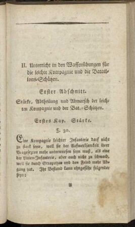 II. Unterricht in den Waffenübungen für die leichte Kompagnie und die Bataillons-Schützen