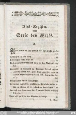 Real-Register. oder Seele des Werks.