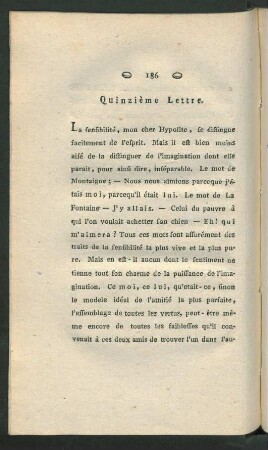 Quinzième Lettre