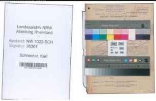 Entnazifizierung Karl Schneider , geb. 08.07.1904 (Bueroleiter)