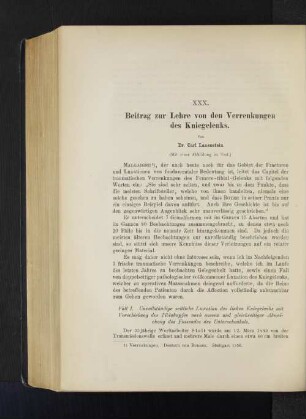 XXX. Beitrag zur Lehre von den Verrenkungen des Kniegelenks.