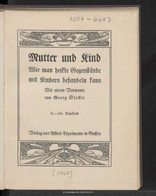 Mutter und Kind : wie man heikle Gegenstände mit Kindern behandeln kann