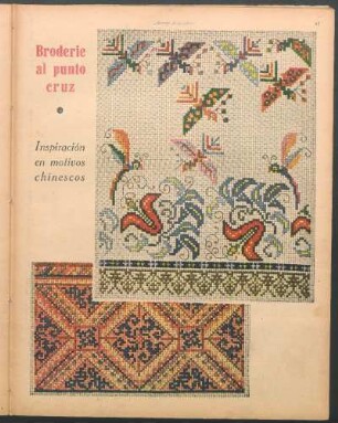 Broderie al punto cruz [Broderie] : Inspiración en motivos chinescos