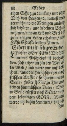 Gebet um ein seliges Ende.