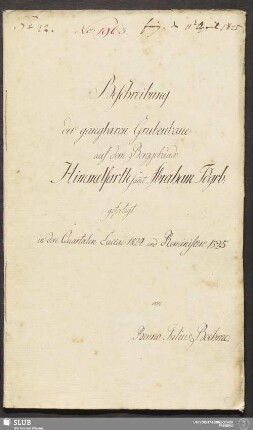 Beschreibung der gangbaren Grubenbaue auf dem Berggebäude Himmelfarth sam̄t Abraham Fdgrb: -18.6620 4.