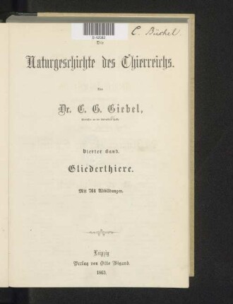 Abth. 1, Bd. 4: Gliederthiere