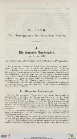 Anhang: Die Grundgesetze des deutschen Bundes