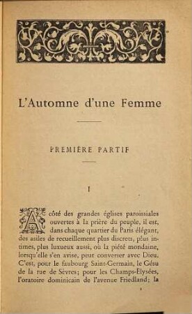 L' automne d'une femme
