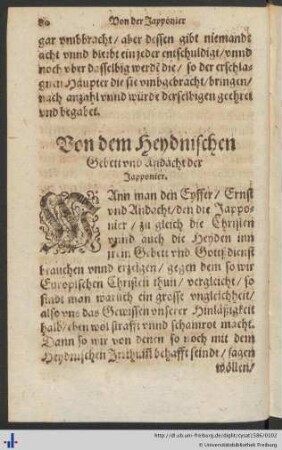 Von dem heydnischen Gebett und Andacht der Japponier.