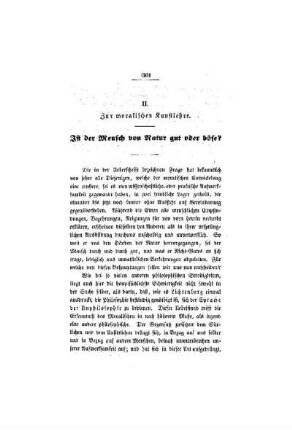 Zur moralischen Kunstlehre : Ist der Mensch von Natur aus gut oder böse?