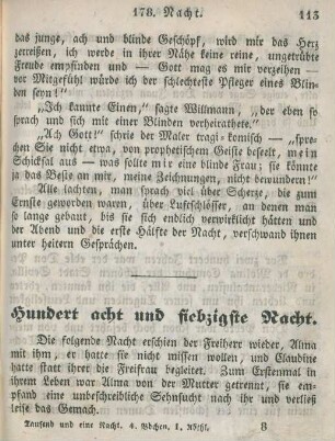Hundert acht und siebzigste Nacht