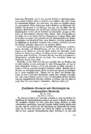 Darstellung Geometrie und Werktätigkeit im mathematischen Unterricht
