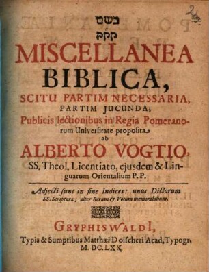 Miscellanea biblica