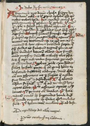 Faszikel I.II De excellentia Alberti Magni