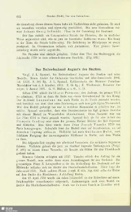 Das Reiterdenkmal August's des Starken