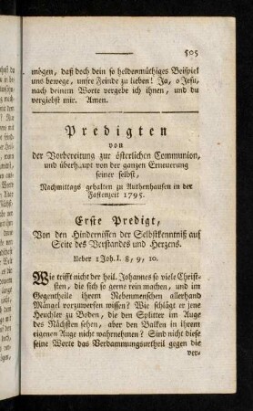 505-521, Erste Predigt.