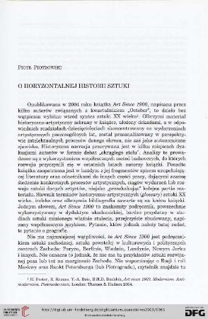 20: O horyzontalnej historii sztuki