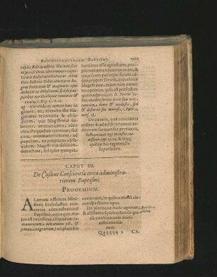 Caput IIX. De Casibus Conscientiae circa administrationem Baptismi.