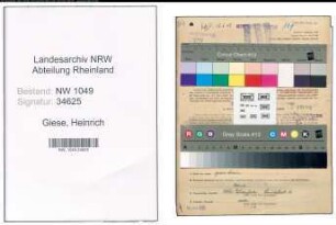 Entnazifizierung Heinrich Giese , geb. 04.09.1892 (Bankdirektor)